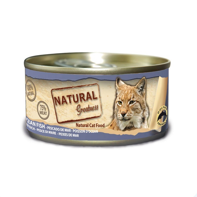 Lata Natural Greatness de peixe de mar para gatos
