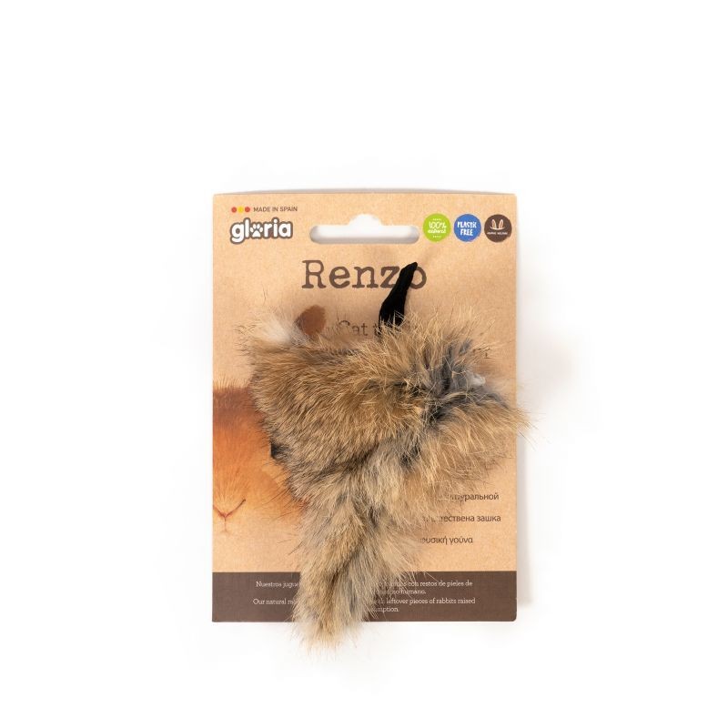 Gloria Renzo Rata con Rabito de Cuero Para Gatos