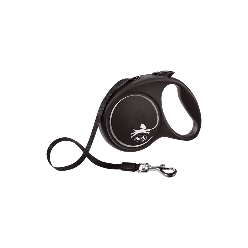 Trela para cães Flexi Silver extensível com 5 metros de fita