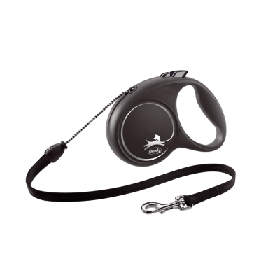 Trela extensível Flexi para cães com cordão Cor prateada