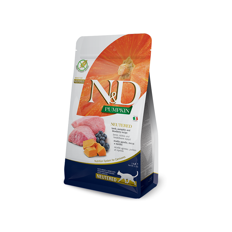 Farmina N&D Pumpkin Cat Neutered Cordeiro y Mirtilos