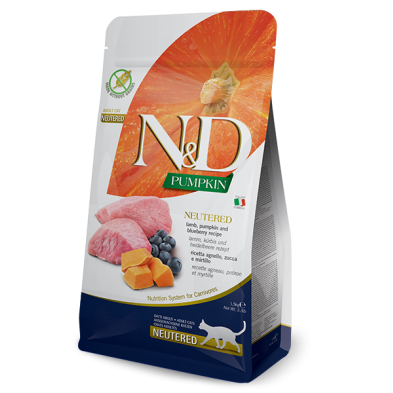 Farmina N&D Pumpkin Cat Neutered Cordeiro y Mirtilos