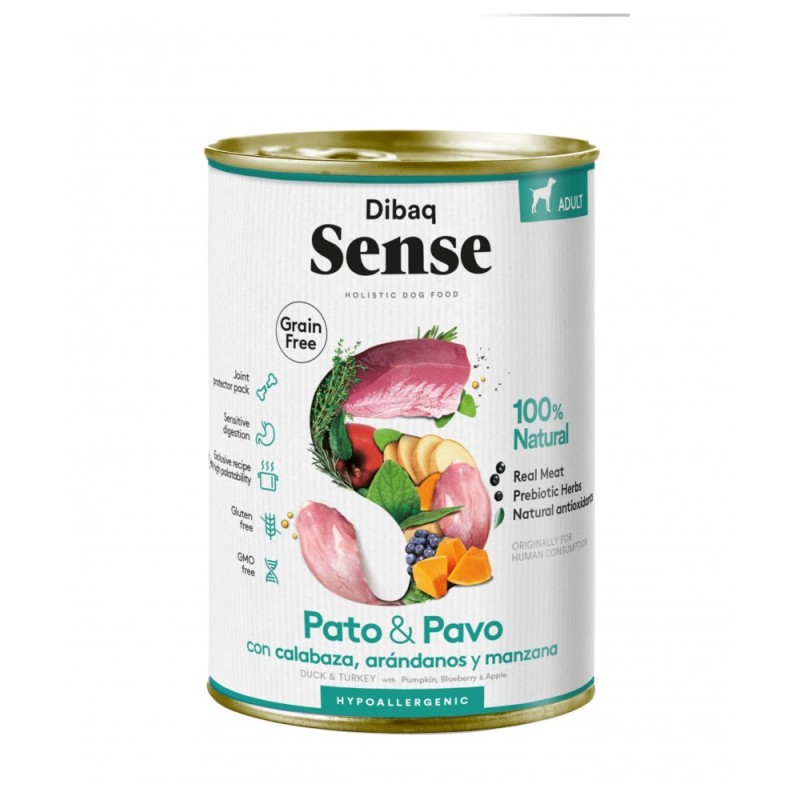 Ração húmida para cães Dibaq Sense 380gr Can Duck and Turkey GF