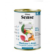 Comida húmida para cães Dibaq Sense 380gr Lata de Pescada e Atum GF
