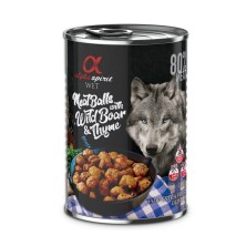 Comida húmida para cães Alpha Spirit Enlatados Almôndegas de Javali e Tomilho 400gr