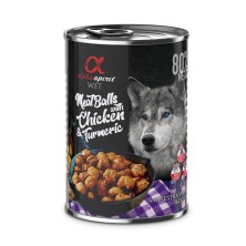 Comida húmida para cães Alpha Spirit Lata Almôndegas de peru e cúrcuma 400gr