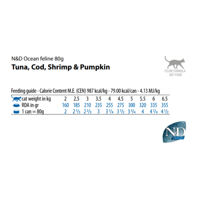 Farmina N&D Ocean Adult Atún, Bacalao y Calabaza 85gr