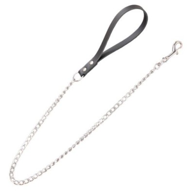 Correia de metal Punho de couro para cães