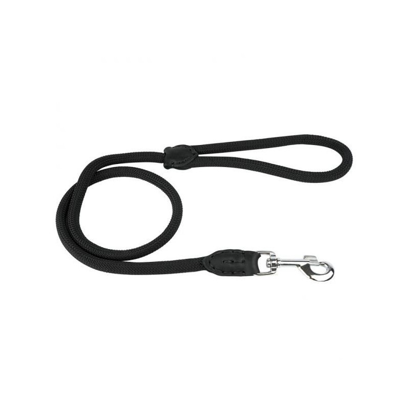 Correa redonda en nylon negro mosquetón 1x120cm