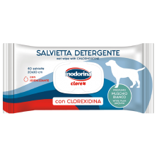 Inodorina Clorex. Toallitas Sanitarias para perros Almizcle Blanco 40 Toallitas