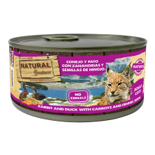 Natural Greatness Gato Lata Complet Coelho e pato com cenouras e sementes de funcho: