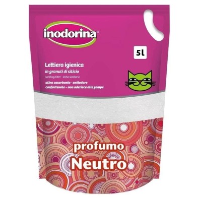 Saco de areia para gatos Inodorina Gel de Sílica Perfume Neutro