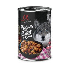 Almôndegas sem grãos Alpha Spirit para cães com cordeiro e cominho 400gr