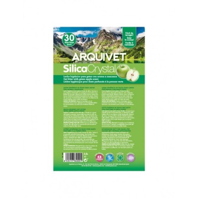Areia para gatos Arquivet Silica Crystal Aroma Maçã verde 3,8 L.