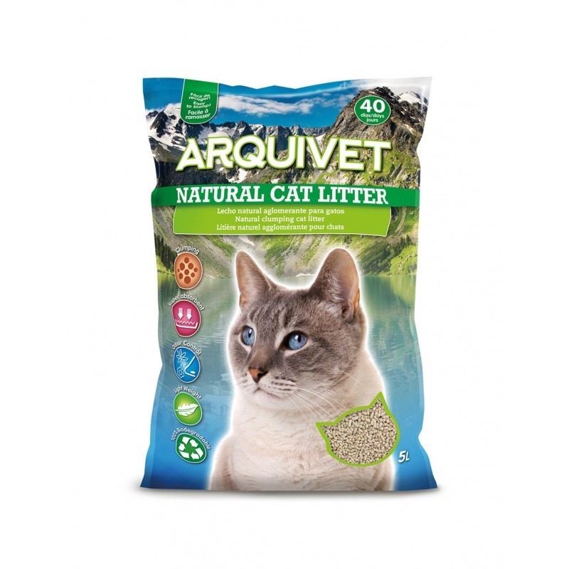 Areia para gatos Arquivet Natural Cat Litter Clumping 5 L.