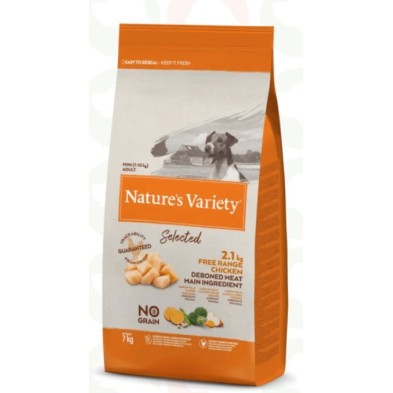 Ração para cães adultos mini sem cereais Nature s Variety de frango campera