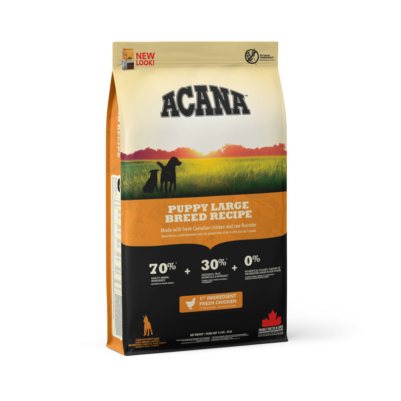 Acana Filhote & Júnior Raça Grande. Alimento sem cereais para cachorros de raças grandes