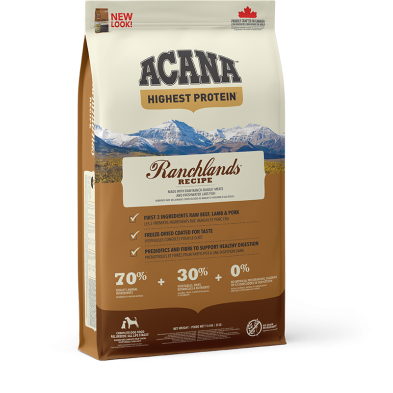 Acana Ranchlands. Alimento que sem cereais para cães adultos de qualquer raça