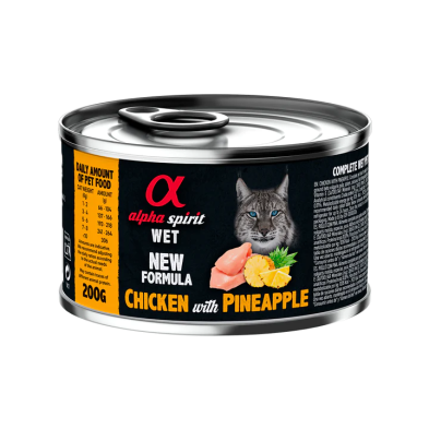 Latas Alpha Spirt de frango com abacaxi para gatos 200 gr