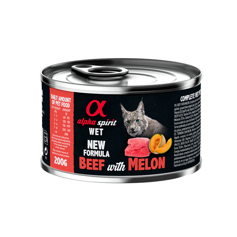 Patê para gatos de Alpha Spirit Sabor Carne com melão 200 gr