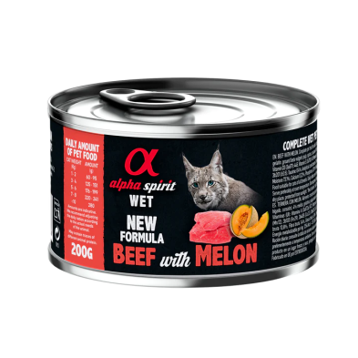 Alpha Spirit Húmedo Lata Gatos 200 gr Ternera con melón