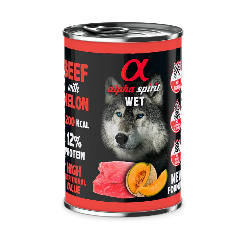 Alpha Spirit Lata Húmedo Vitela Melão 400gr