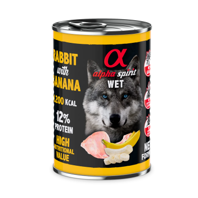 Alpha Spirit Húmido Lata Cohelo y Banana 400 gr