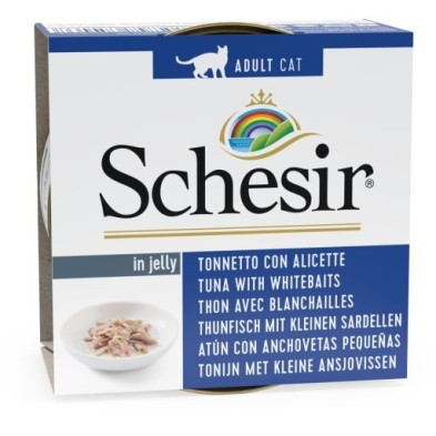 Comida húmida Schesir para gatos 85 gr atum e anchovas