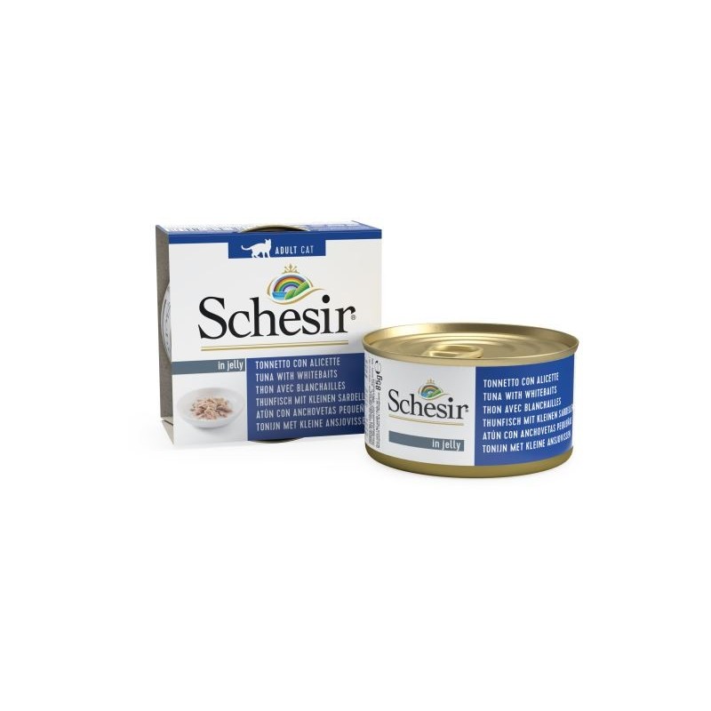 Comida húmida Schesir para gatos 85 gr atum e anchovas