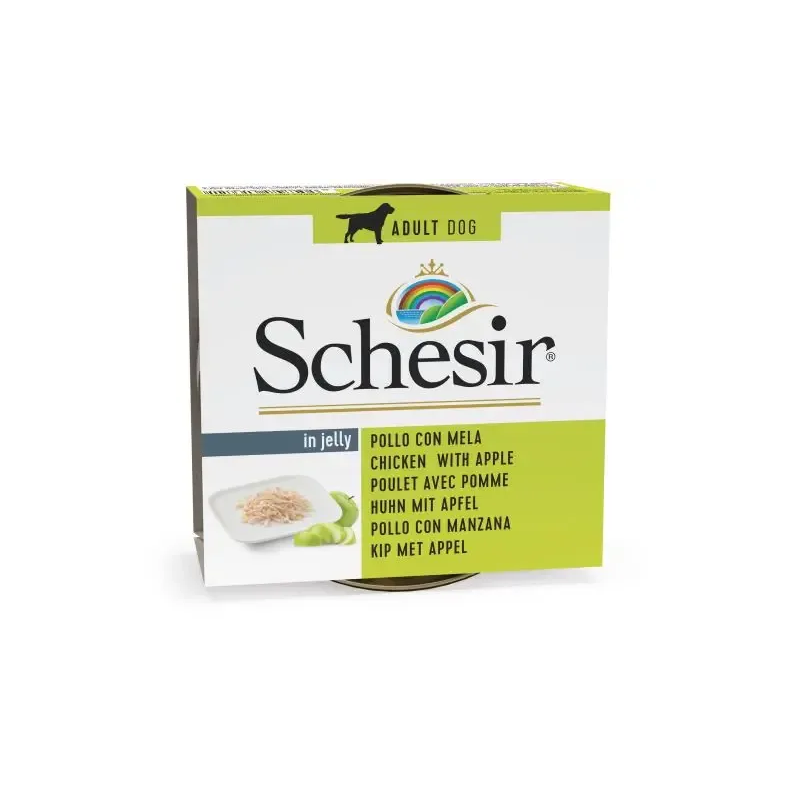 Schesir Lata Perro 150 gr pollo con manzana en gelatina