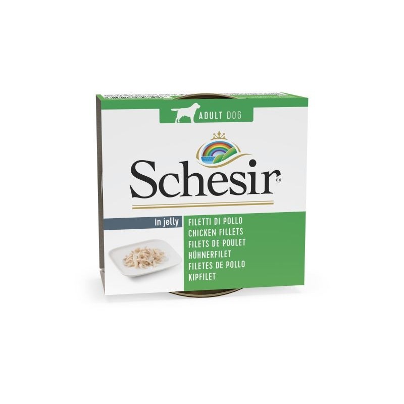 Lata para cães Schesir de frango em gelatina 150 gr