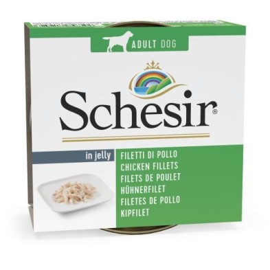 Lata para cães Schesir de frango em gelatina 150 gr