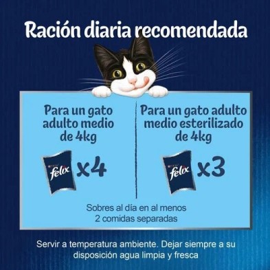 Felix Fantastic Saquetas de Gelatina para Gatos Festa do Mar com várias carnes