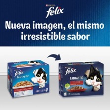 Felix Fantastic Saquetas de Gelatina para Gatos Festa do Mar com várias carnes