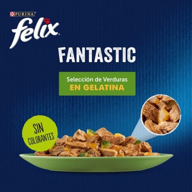 Felix Fantastic Sachês de Gelatina para Gatos Seleção de Legumes