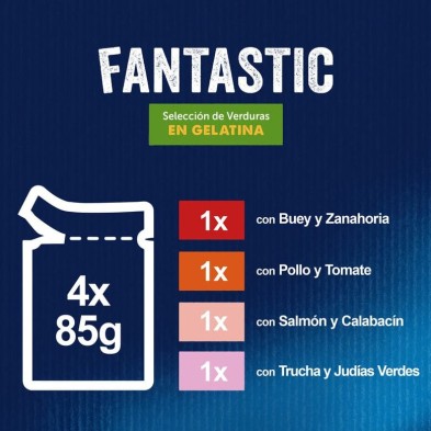 Felix Fantastic Sachês de Gelatina para Gatos Seleção de Legumes