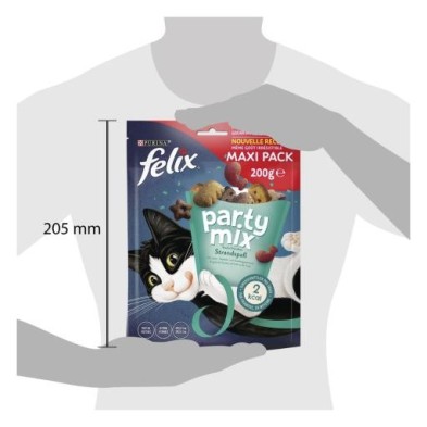 Felix Snacks for Cats Party Mix Ocean Maxipack com Salmão e Truta