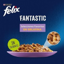 Felix Fantastic Sachês de Gelatina para Gatos Seleções Favoritas de Carne e Peixe
