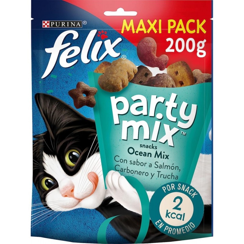 Felix Snacks for Cats Party Mix Ocean Maxipack com Salmão e Truta