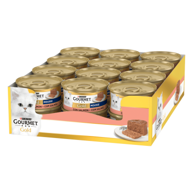 Pack Purina Gourmet Gold Mousse de Salmão para gatos