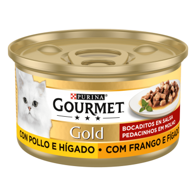 Pack Purina Gourmet Gold Mordidos em Molho Frango e Fígado para gatos