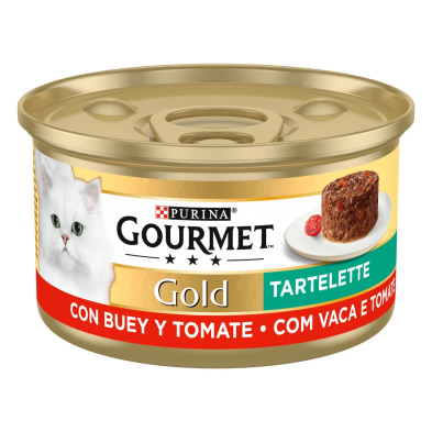 Pack de latas de Purina Gourmet Gold Tartellete Carne de Vaca e Tomate para gatos
