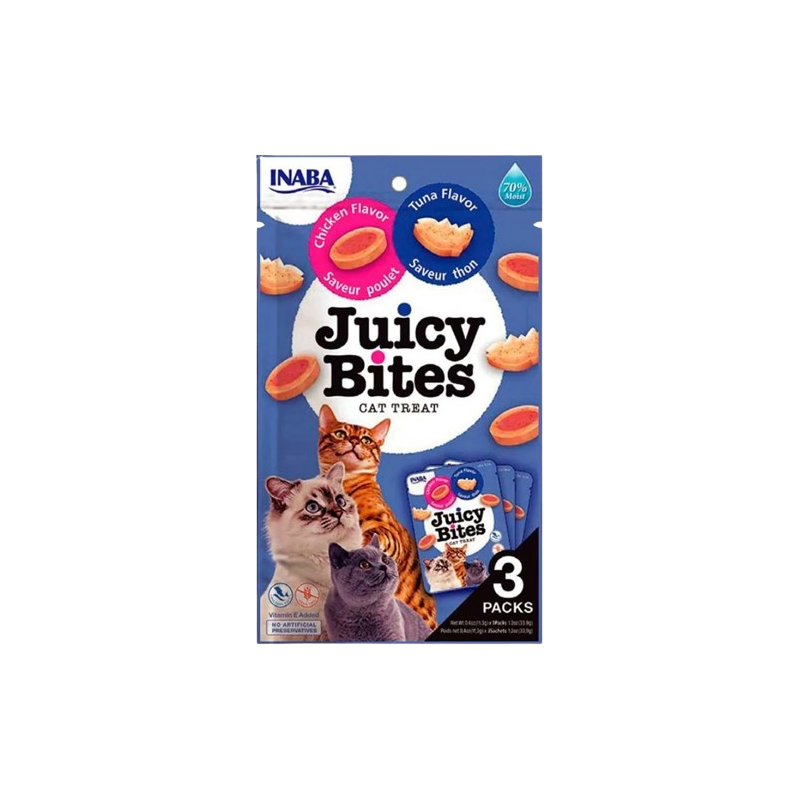 Snack para gatos Churu Juicy Bites Frango e Atum
