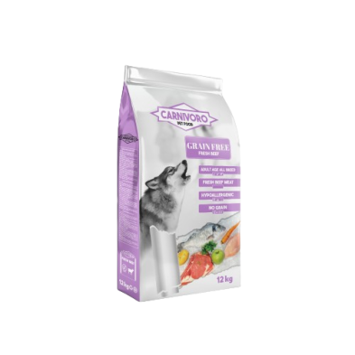 Ração sem cereais de Carnívoro para cães adultos com vitela Fresca