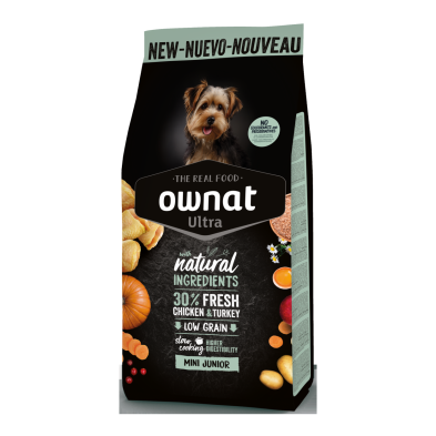Ownat Ultra raçao para para cachorros de racas pequenas com frango e peru