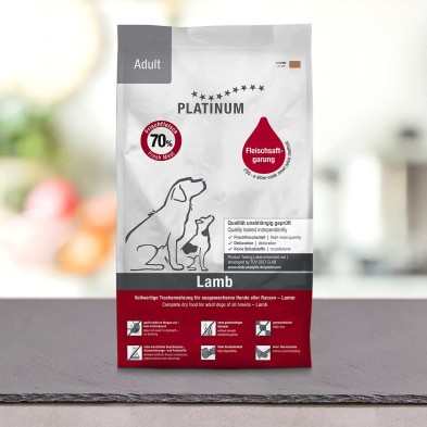 Ração seca sem grãos para cães de Platinum com cordeiro e arroz