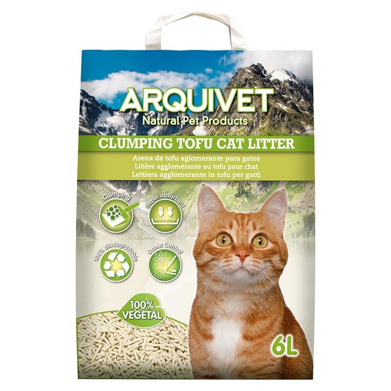 Areia para gatos Arquivet Tofu e Aglomerante