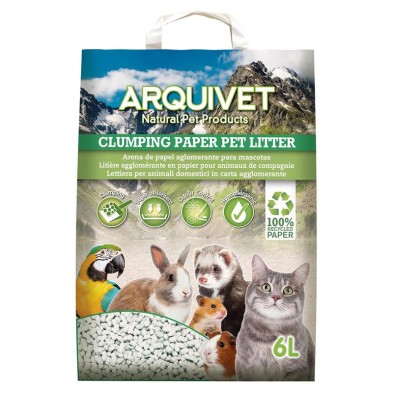 Areia de papel reciclado para gatos da Arquivet 6 L