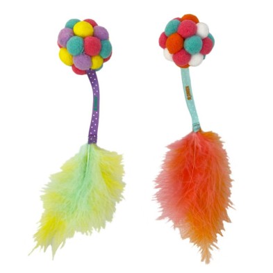 Bola de Pompons e Penas para gatos KONG - Superpet
