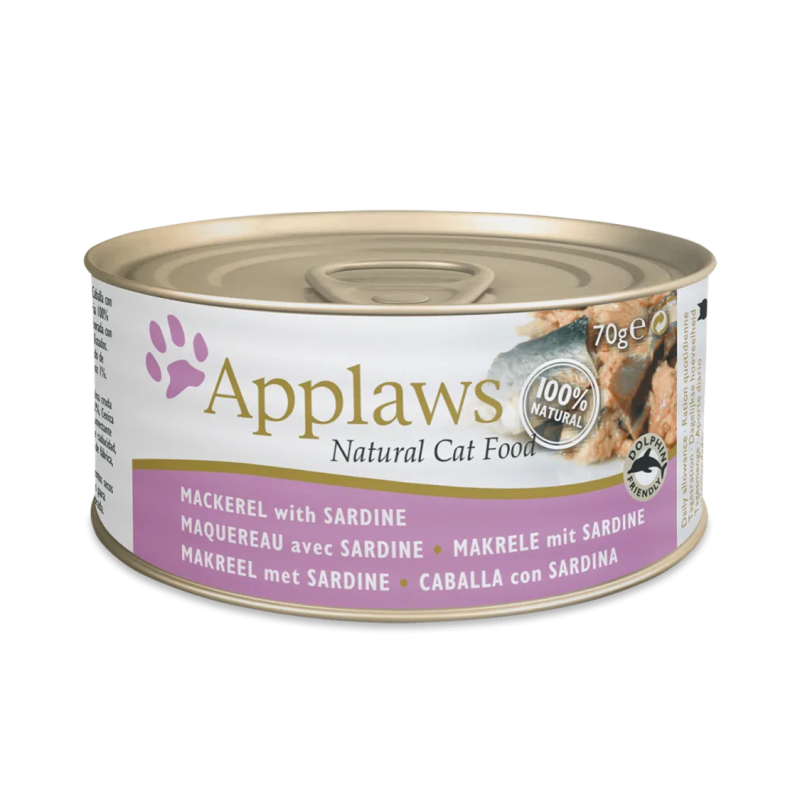 Lata para gatos Applaws de cavala e sardinha 70 gr